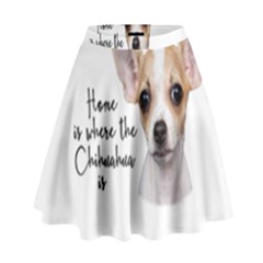 Chihuahua High Waist Skirt by Valentinaart