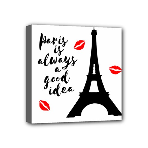 Paris Mini Canvas 4  X 4  by Valentinaart