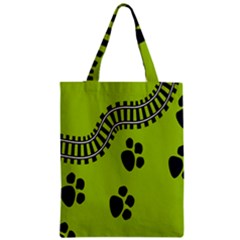 Green Prints Next To Track Zipper Classic Tote Bag by Nexatart