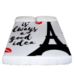 Paris Fitted Sheet (queen Size) by Valentinaart