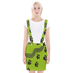 Green Prints Next To Track Suspender Skirt by Nexatart