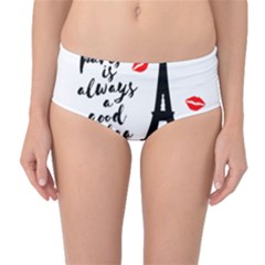 Paris Mid-waist Bikini Bottoms by Valentinaart