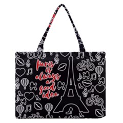 Paris Medium Zipper Tote Bag