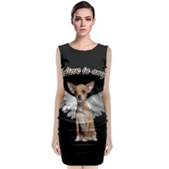 Angel Chihuahua Sleeveless Velvet Midi Dress by Valentinaart