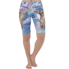 Angel Chihuahua Cropped Leggings  by Valentinaart