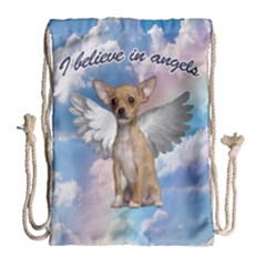 Angel Chihuahua Drawstring Bag (large) by Valentinaart