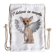 Angel Chihuahua Drawstring Bag (large) by Valentinaart