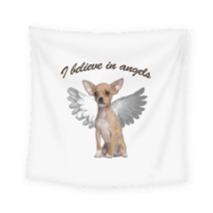 Angel Chihuahua Square Tapestry (small) by Valentinaart