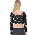 Pug dog pattern Long Sleeve Crop Top View2