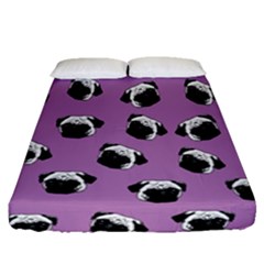 Pug Dog Pattern Fitted Sheet (queen Size) by Valentinaart