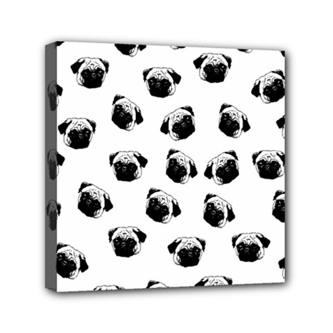 Pug Dog Pattern Mini Canvas 6  X 6  by Valentinaart