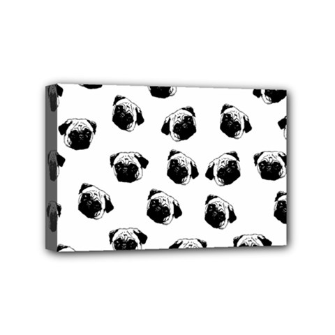 Pug Dog Pattern Mini Canvas 6  X 4  by Valentinaart