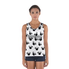 Pug Dog Pattern Women s Sport Tank Top  by Valentinaart