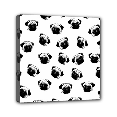 Pug Dog Pattern Mini Canvas 6  X 6  by Valentinaart