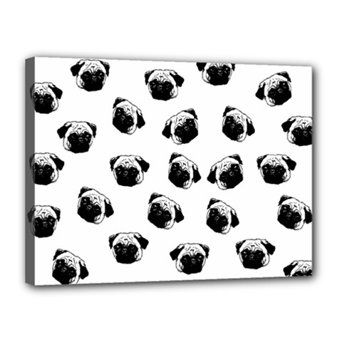 Pug Dog Pattern Canvas 16  X 12  by Valentinaart