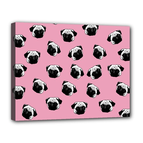 Pug Dog Pattern Canvas 14  X 11  by Valentinaart