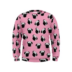 Pug Dog Pattern Kids  Sweatshirt by Valentinaart