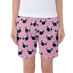 Pug Dog Pattern Women s Basketball Shorts by Valentinaart