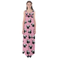 Pug Dog Pattern Empire Waist Maxi Dress