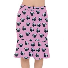 Pug Dog Pattern Mermaid Skirt by Valentinaart