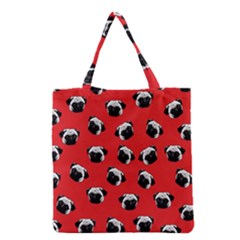 Pug Dog Pattern Grocery Tote Bag