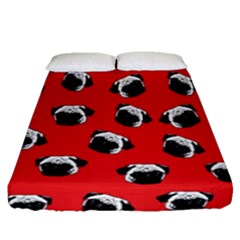 Pug Dog Pattern Fitted Sheet (queen Size) by Valentinaart