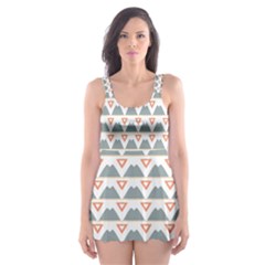 Triangles And Other Shapes           Skater Dress Swimsuit by LalyLauraFLM