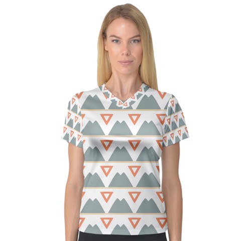 Triangles And Other Shapes           Women s V-neck Sport Mesh Tee by LalyLauraFLM