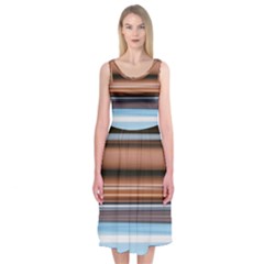 Color Screen Grinding Midi Sleeveless Dress by Nexatart