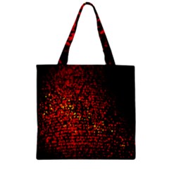 Red Particles Background Zipper Grocery Tote Bag