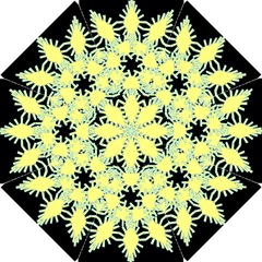 Yellow Snowflake Icon Graphic On Black Background Hook Handle Umbrellas (small) by Nexatart