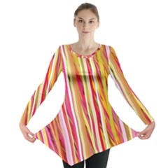 Color Ribbons Background Wallpaper Long Sleeve Tunic  by Nexatart