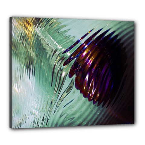 Out Of Time Glass Pearl Flowag Canvas 24  X 20  by Nexatart