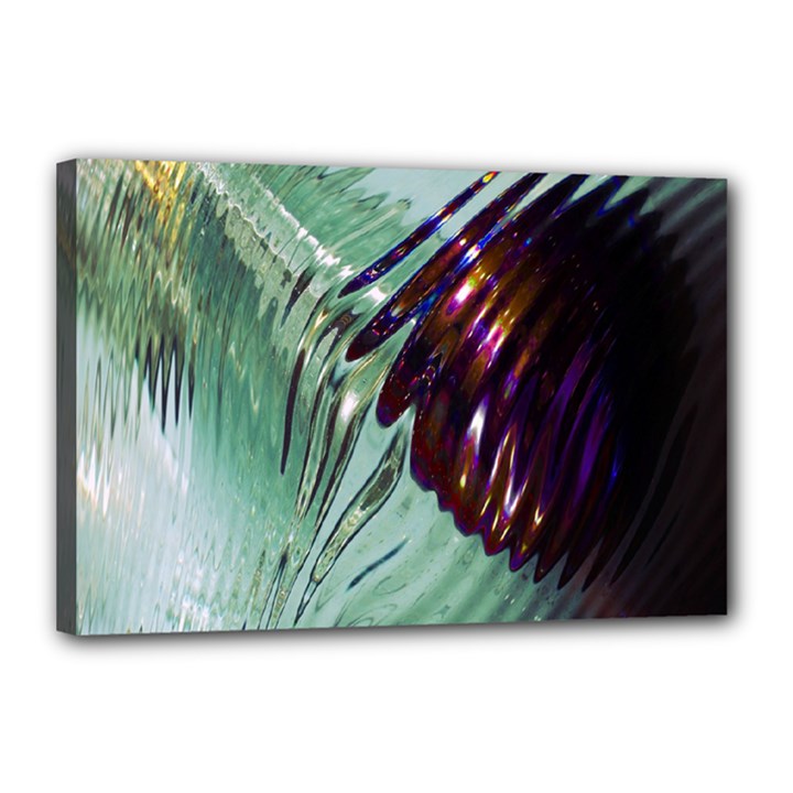 Out Of Time Glass Pearl Flowag Canvas 18  x 12 