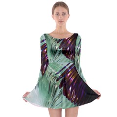 Out Of Time Glass Pearl Flowag Long Sleeve Skater Dress by Nexatart