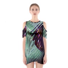 Out Of Time Glass Pearl Flowag Shoulder Cutout One Piece by Nexatart