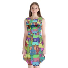 Neighborhood In Color Sleeveless Chiffon Dress   by Nexatart