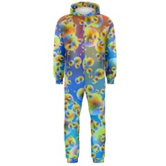 Color Particle Background Hooded Jumpsuit (men)  by Nexatart