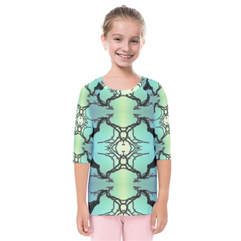 Branches With Diffuse Colour Background Kids  Quarter Sleeve Raglan Tee by Nexatart