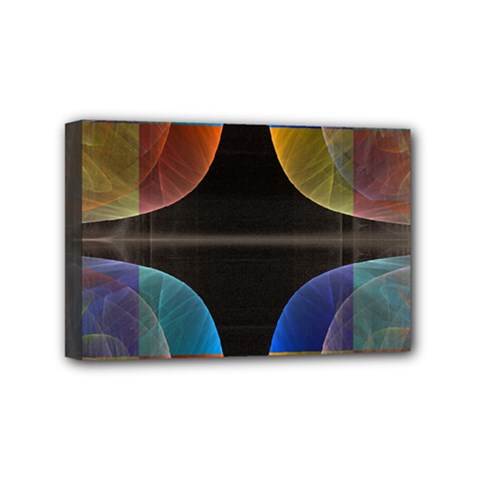 Black Cross With Color Map Fractal Image Of Black Cross With Color Map Mini Canvas 6  X 4  by Nexatart