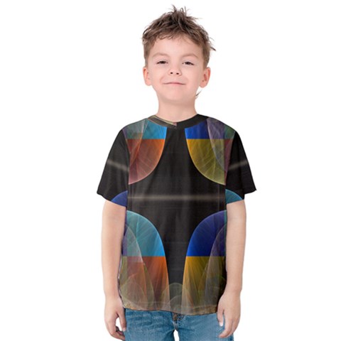 Black Cross With Color Map Fractal Image Of Black Cross With Color Map Kids  Cotton Tee by Nexatart