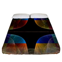 Black Cross With Color Map Fractal Image Of Black Cross With Color Map Fitted Sheet (california King Size) by Nexatart