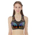 Black Cross With Color Map Fractal Image Of Black Cross With Color Map Sports Bra with Border View1