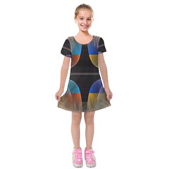 Black Cross With Color Map Fractal Image Of Black Cross With Color Map Kids  Short Sleeve Velvet Dress by Nexatart