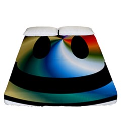 Simple Smiley In Color Fitted Sheet (california King Size) by Nexatart