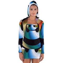 Simple Smiley In Color Women s Long Sleeve Hooded T-shirt by Nexatart