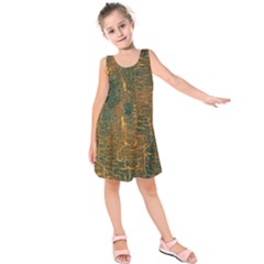 Black And Yellow Color Kids  Sleeveless Dress by Nexatart