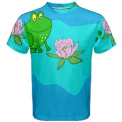 Frog Flower Lilypad Lily Pad Water Men s Cotton Tee by Nexatart