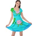 Frog Flower Lilypad Lily Pad Water Cap Sleeve Dresses View1