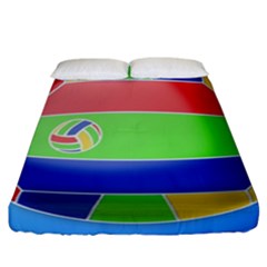 Balloon Volleyball Ball Sport Fitted Sheet (california King Size) by Nexatart